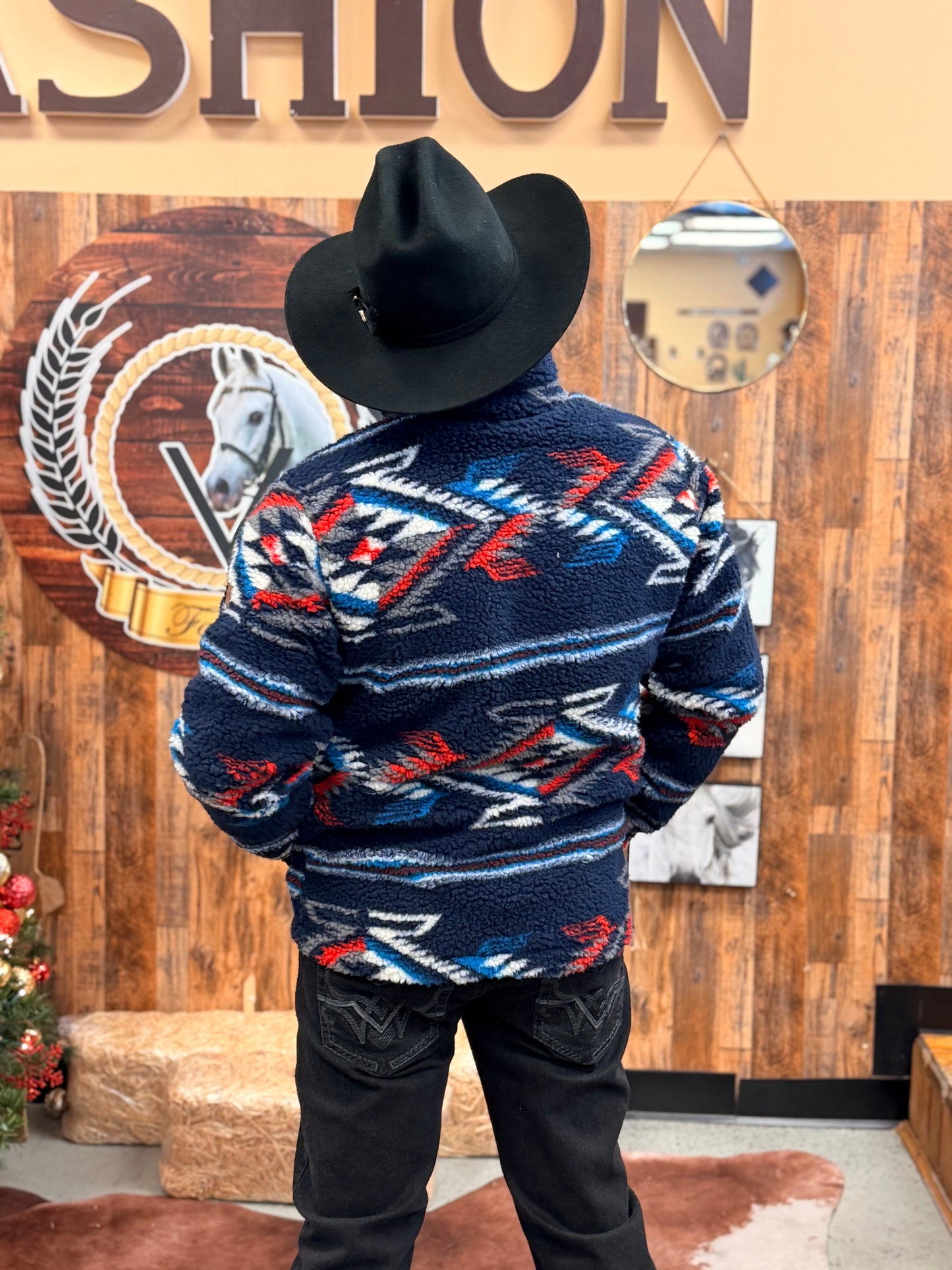 Chamarra Ariat New Mexico Navy de Forro Polar Chimayo para Hombre