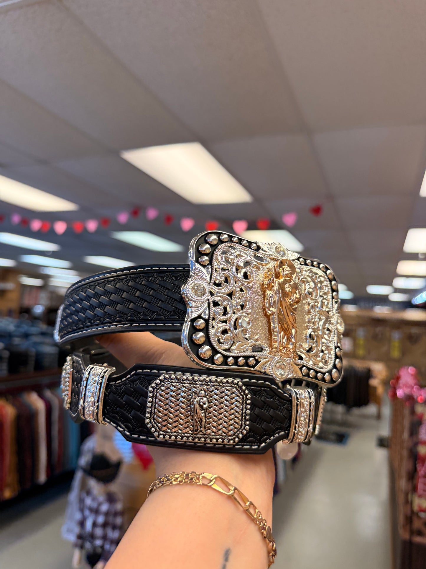 Men western belts San Judas black