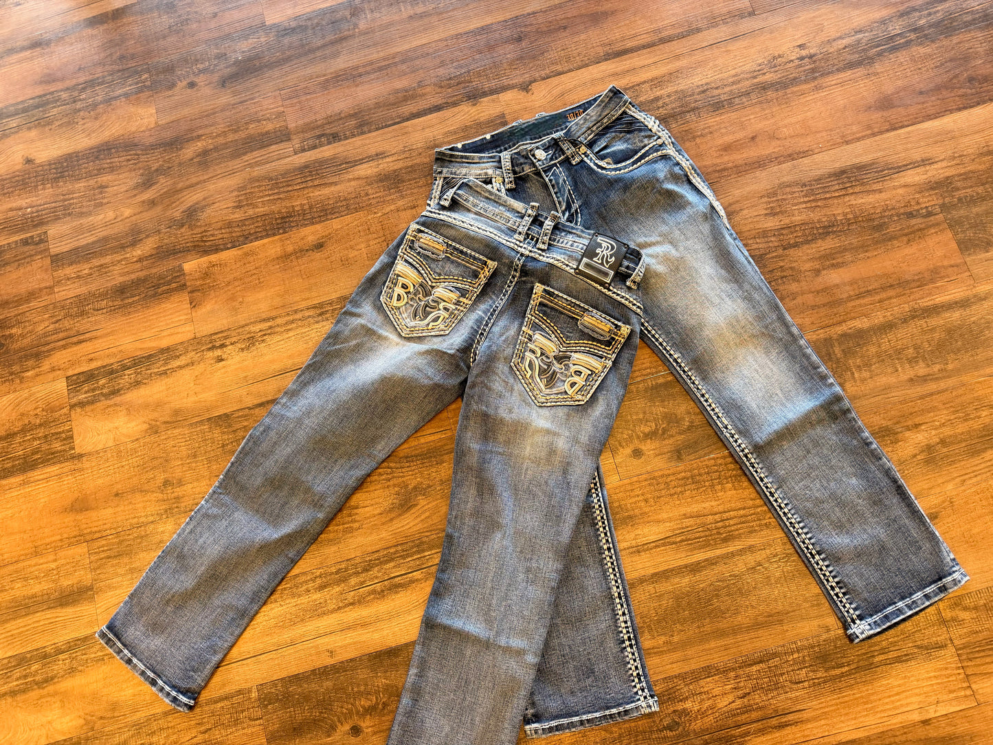 Men western jeans V308 Light Blue