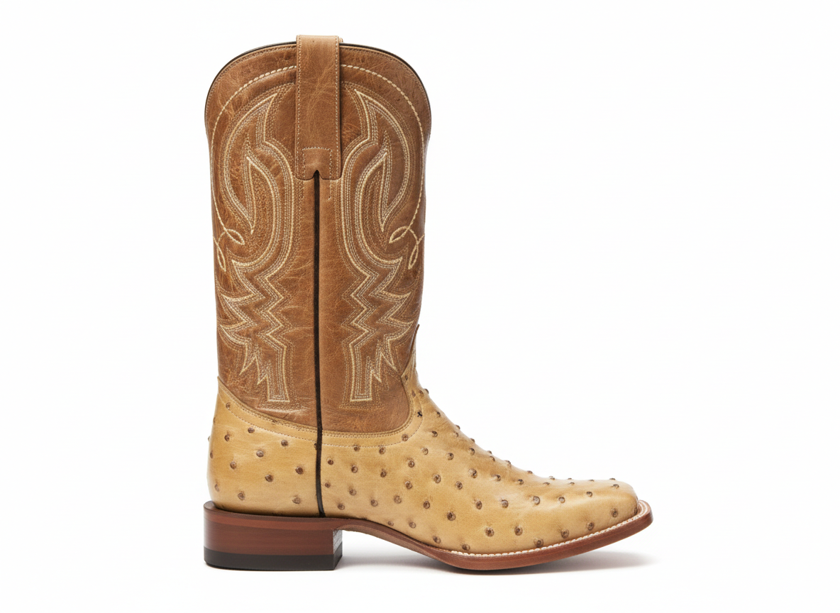 Men Wide Square Toe Orix Print Boots