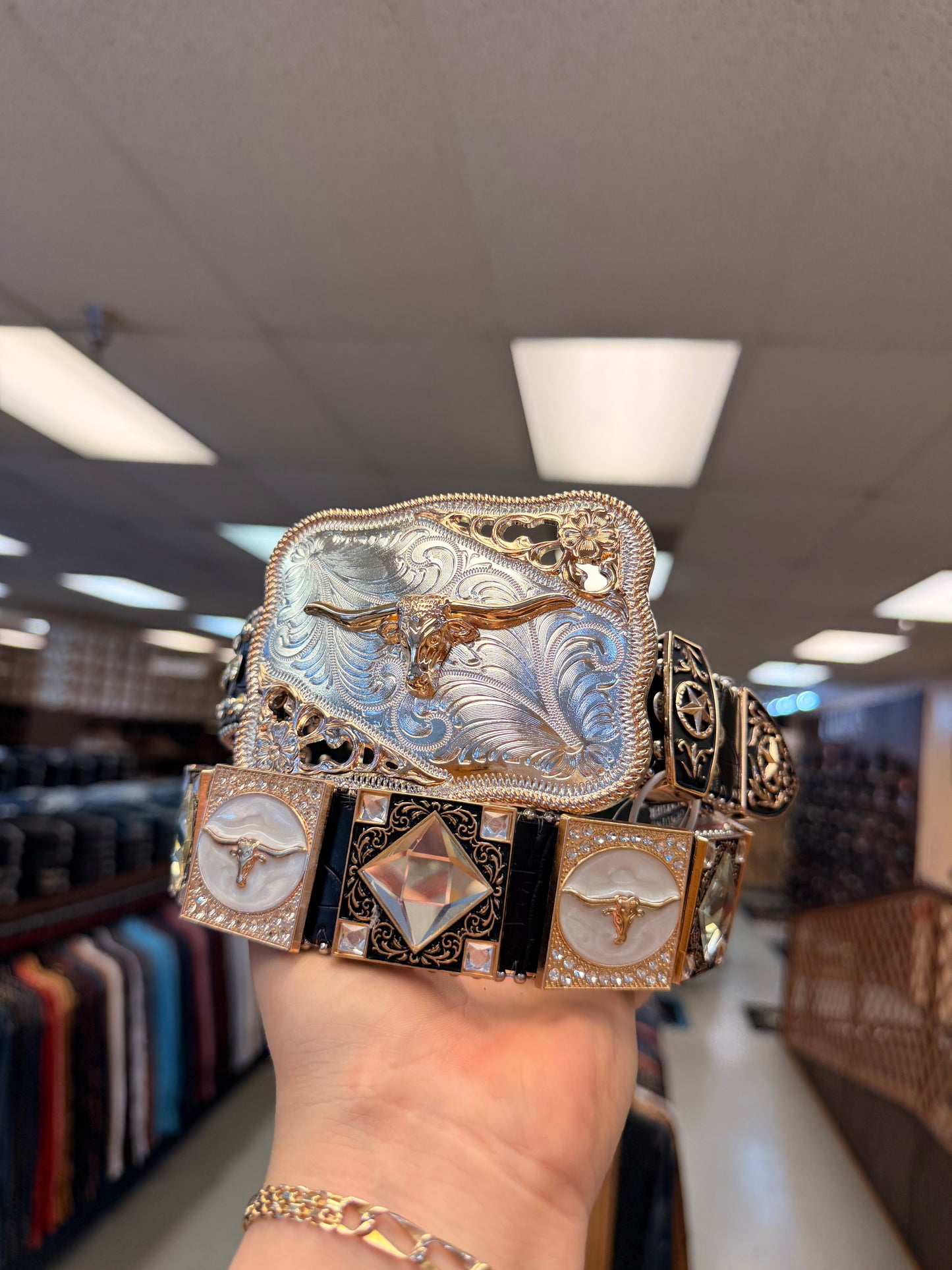 Men western belts Black