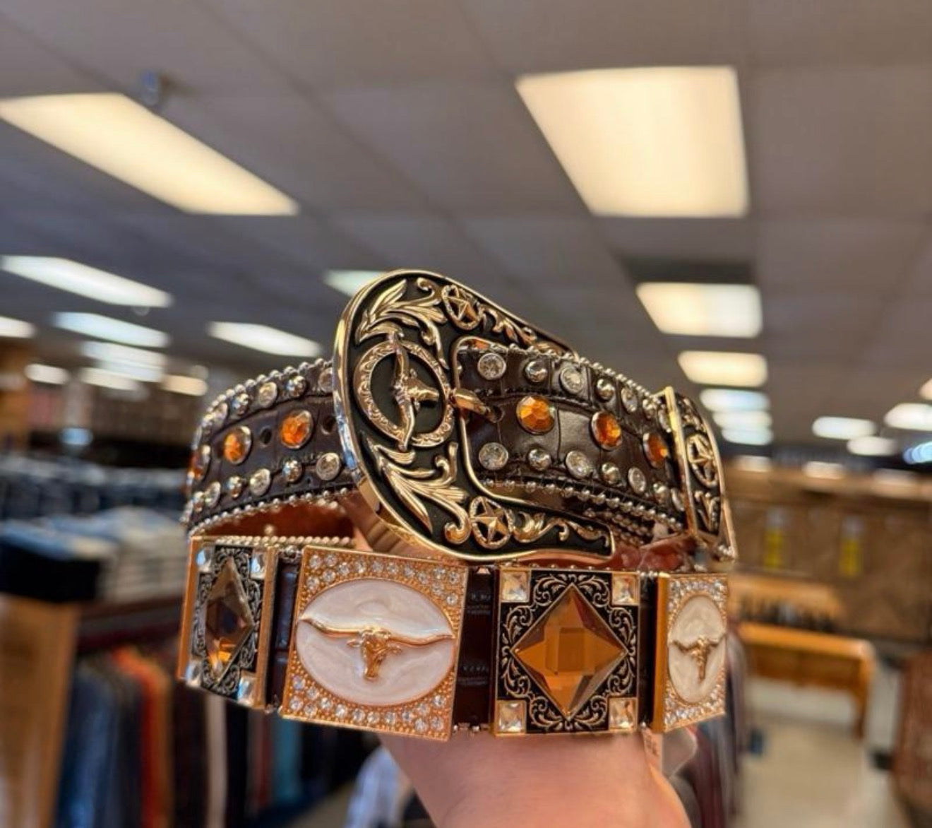 Men western belts brown