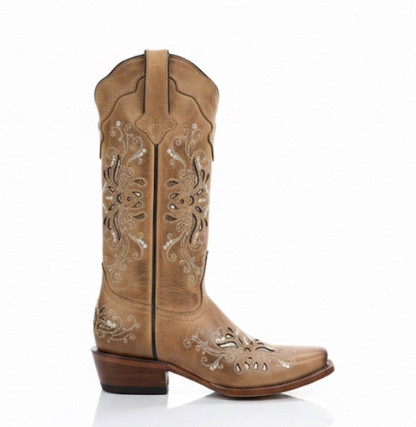 Women boot Mesquite Sando W/Brown Butterfly Inlay