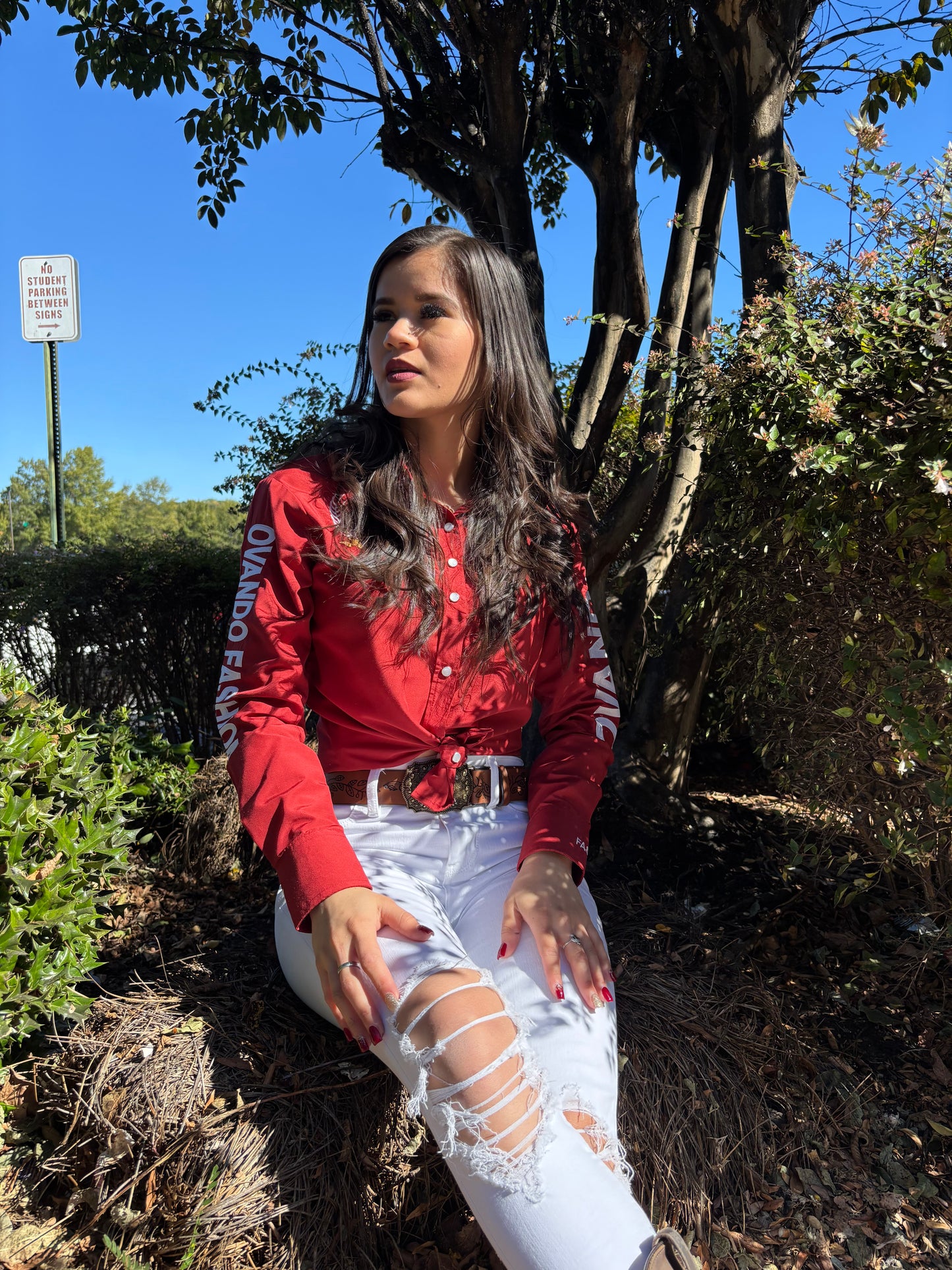 Mujer OV Fashion Cogñac con Blanco