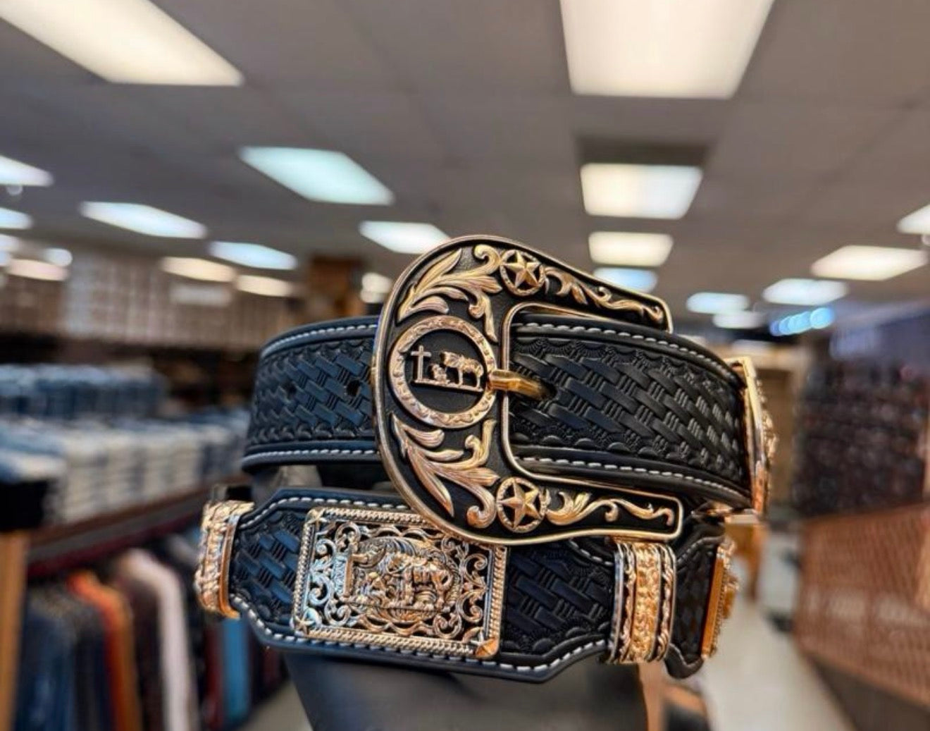 Men western belts black
