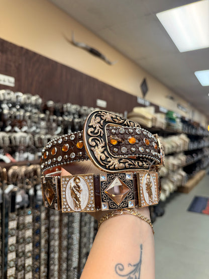 Men western belts brown San Judas