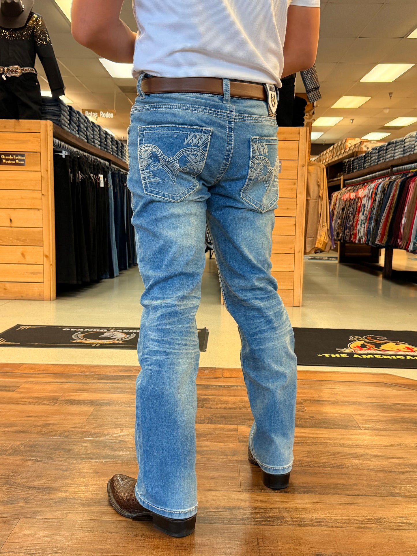 Men western Jeans light blue