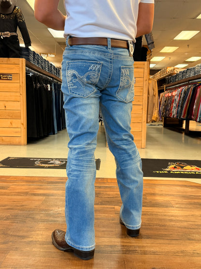 Men western Jeans light blue