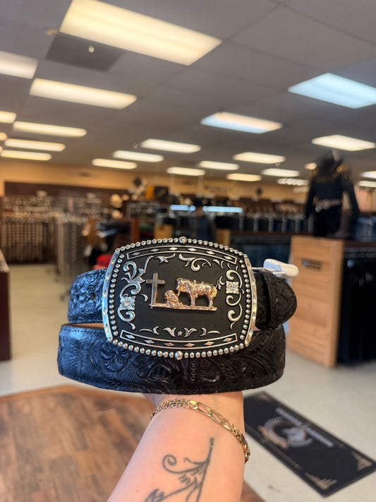 Men western belts black