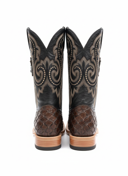 Men western boots brown rodeo