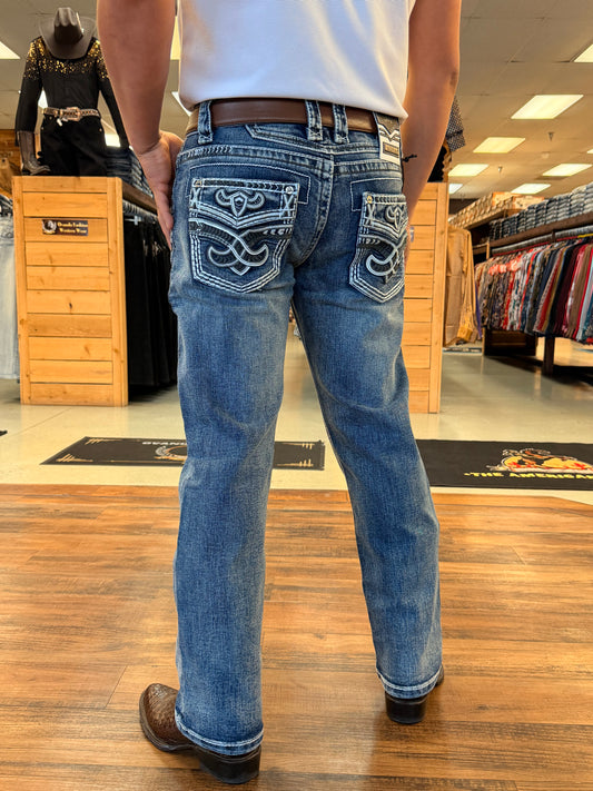Men western jeans Blue