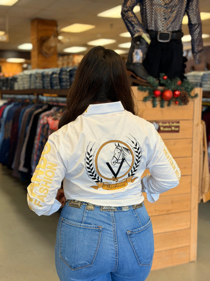 Womens OV Fashion White W/Gold