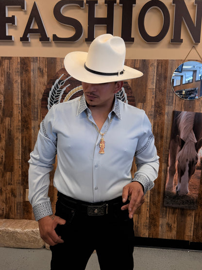 Men western shirt grey