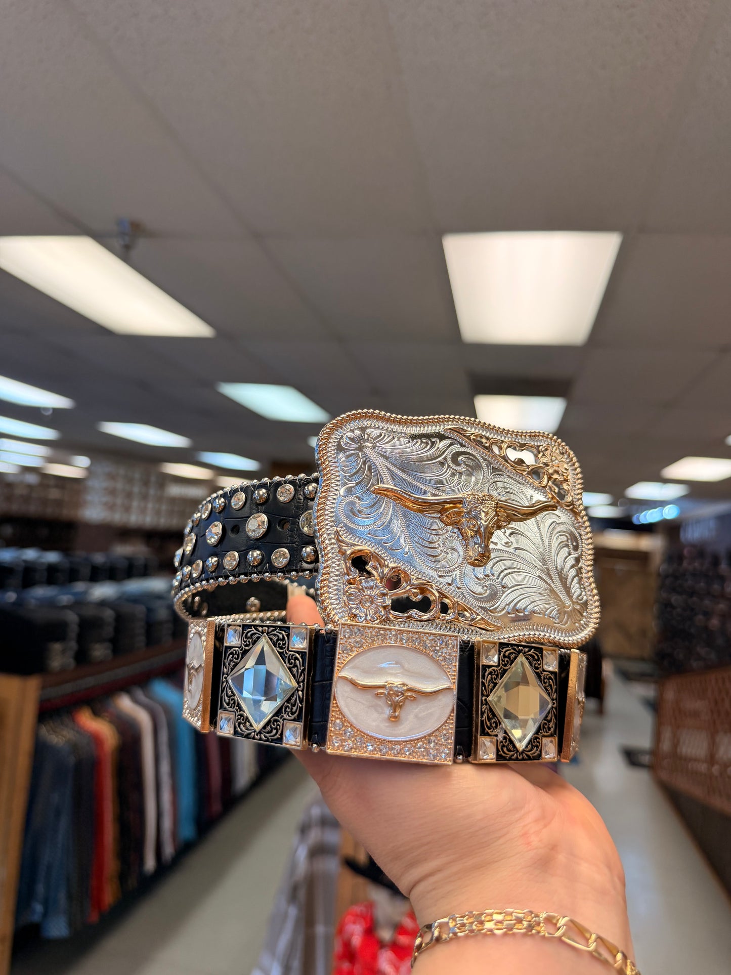 Men western belts Black