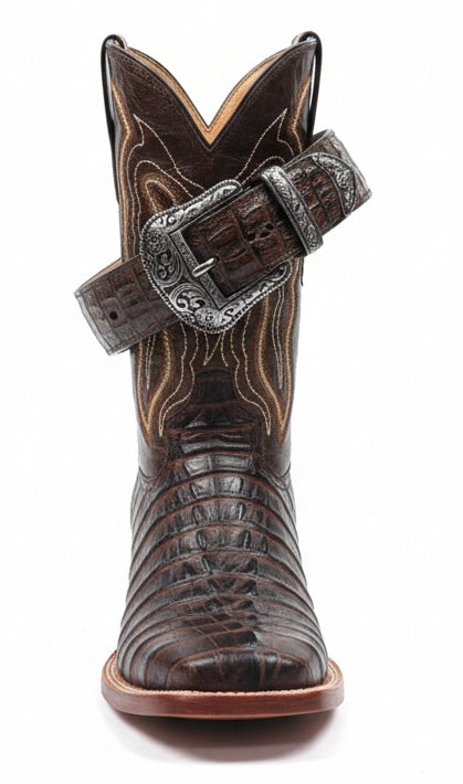 Men boots with belts brown l