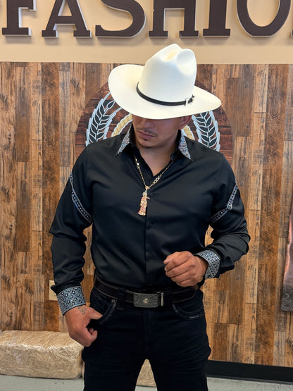 Men western shirt black