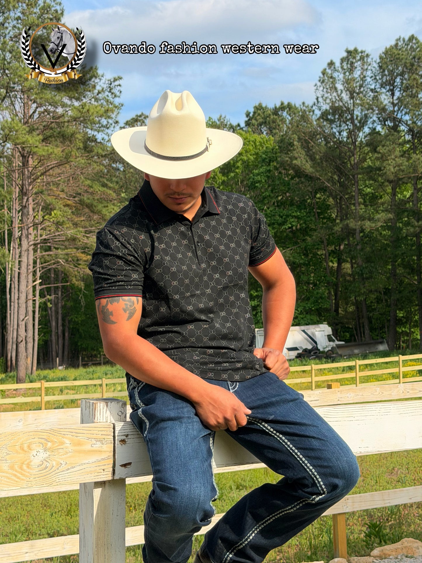 Men polo shirt black