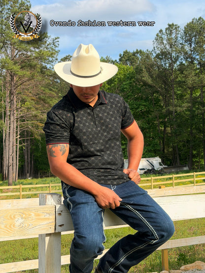 Men polo shirt black