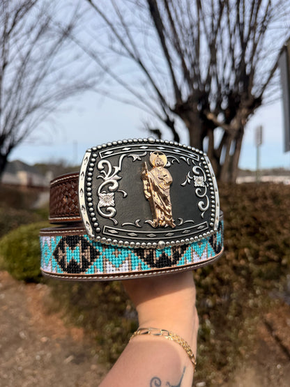 Men western belts brown