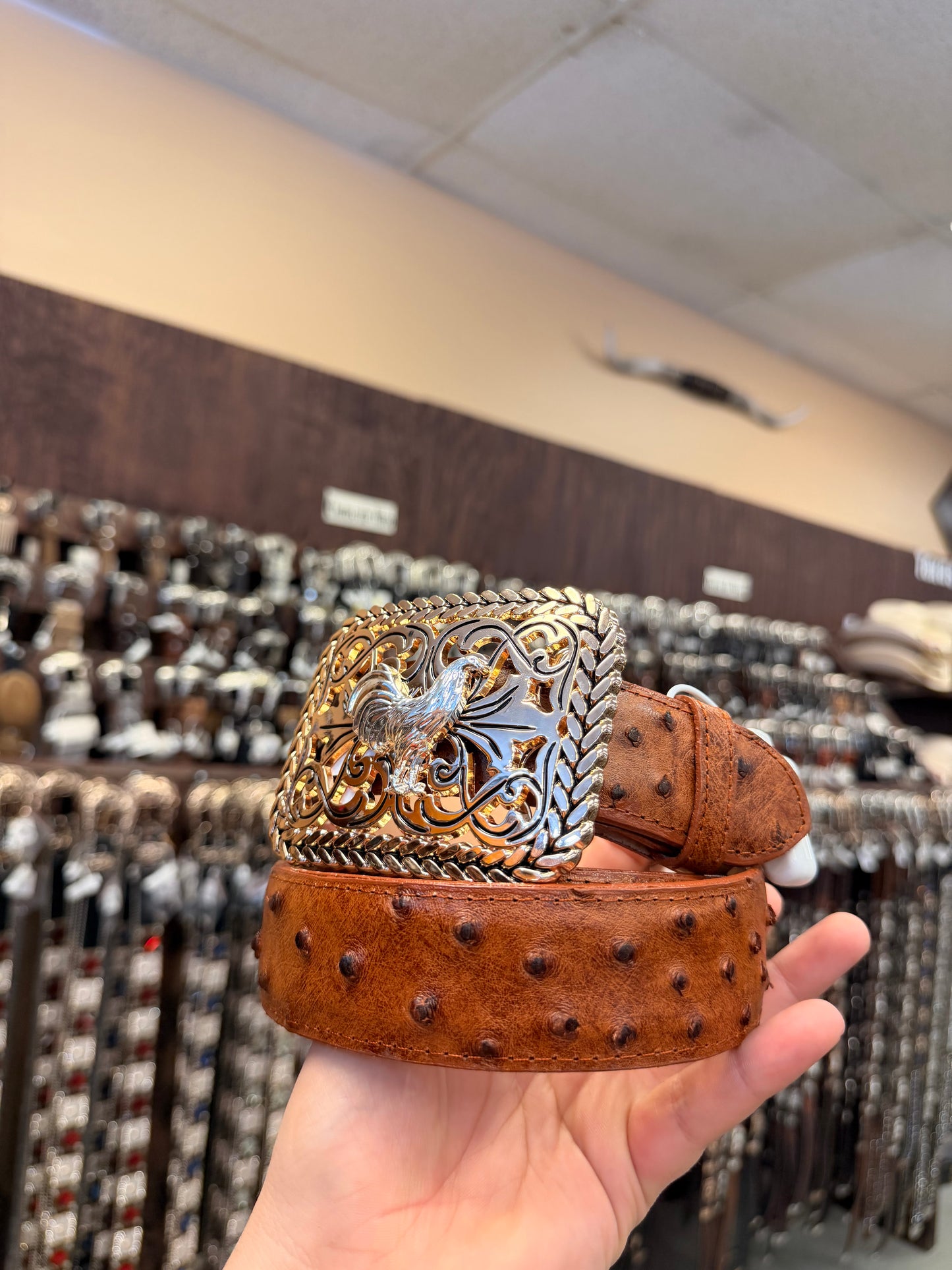 Men western belts brown