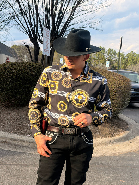 Men western shirt black