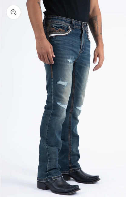 Holt Men's Indigo Slim Boot Cut Jeans