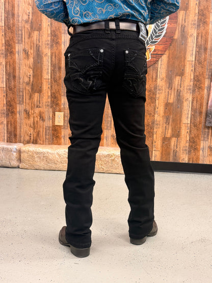 Men western jeans black