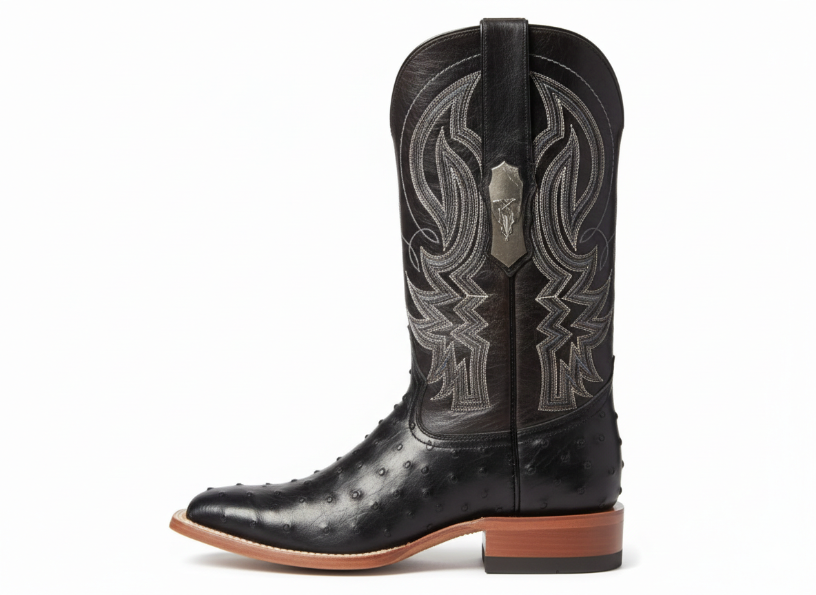 Men Wide Square Toe Black