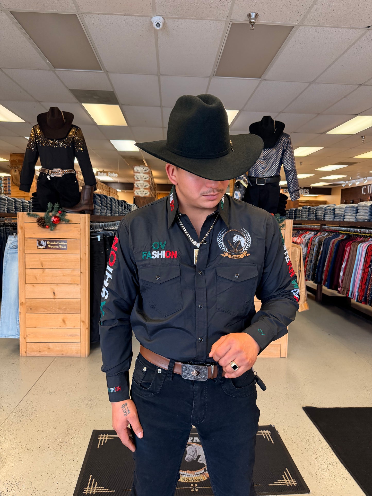 Mens OV Fashion Black w/Mexico Color Letters