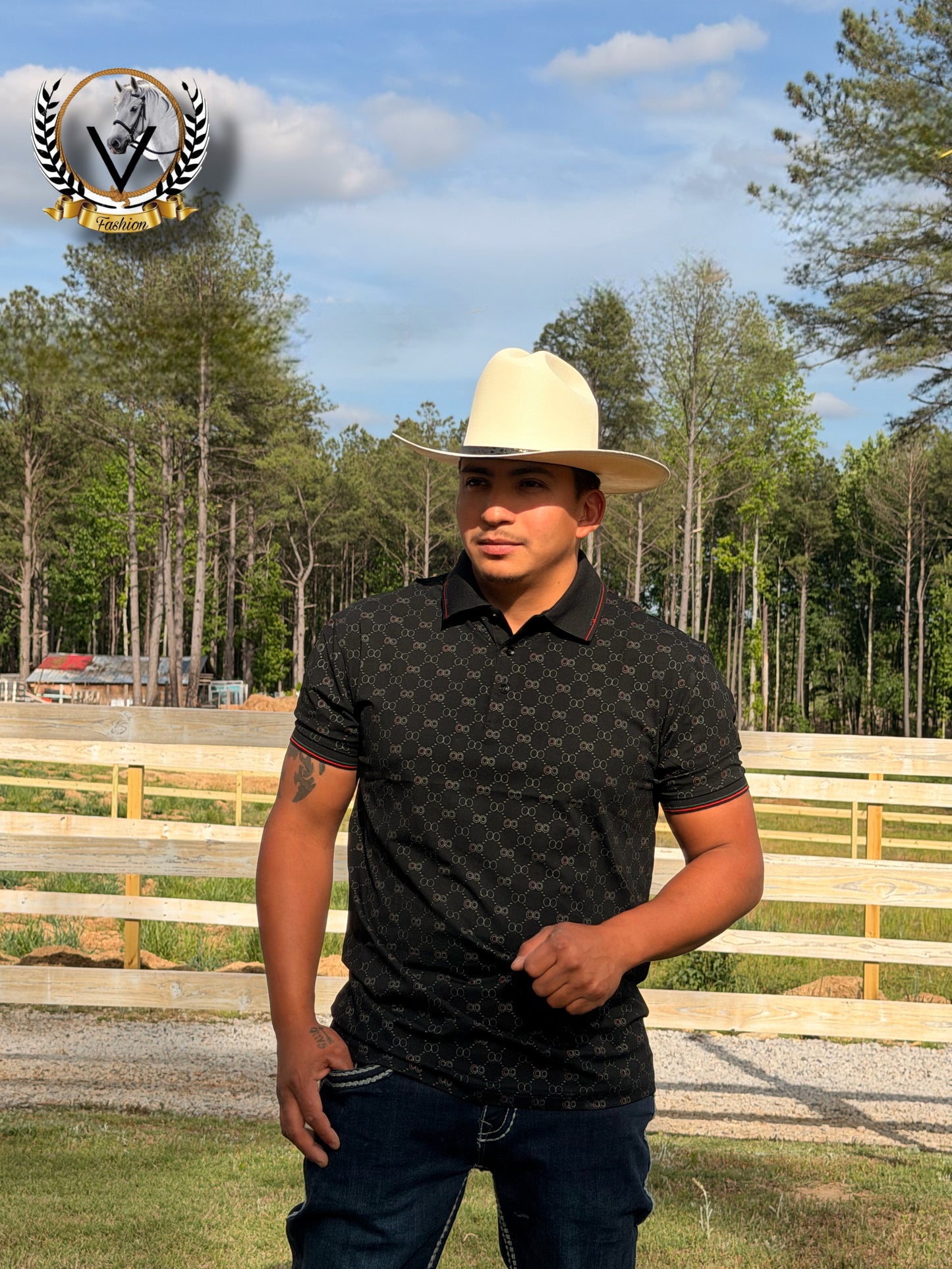Men polo shirt black