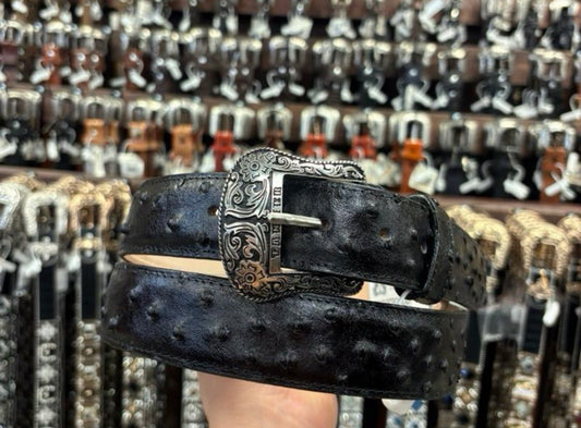 Men black belts leather