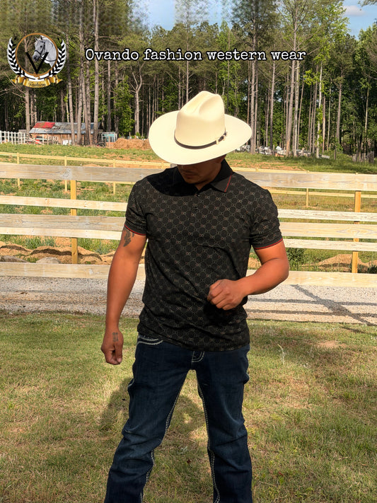 Men polo shirt black