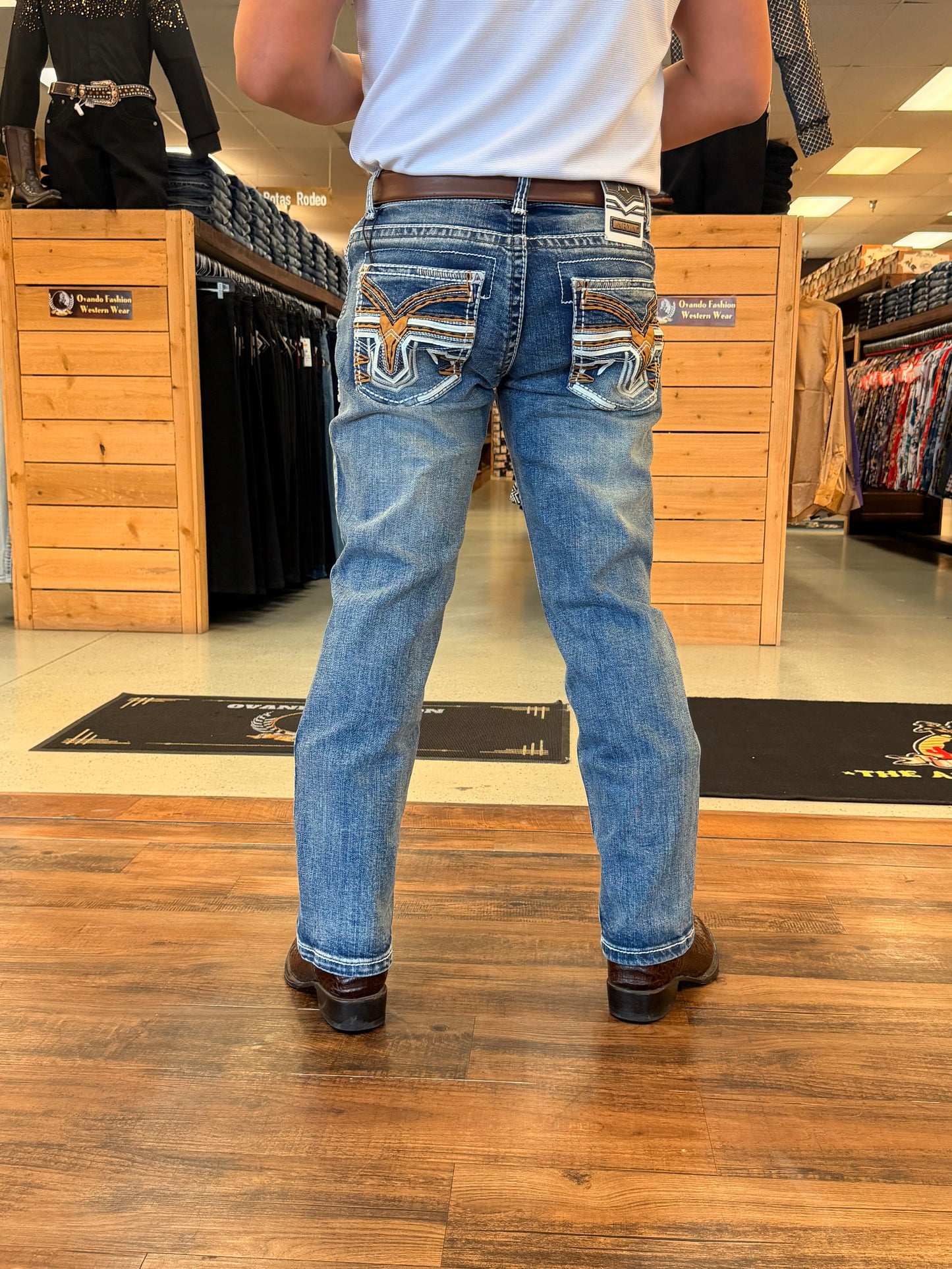 Men western Jeans blue