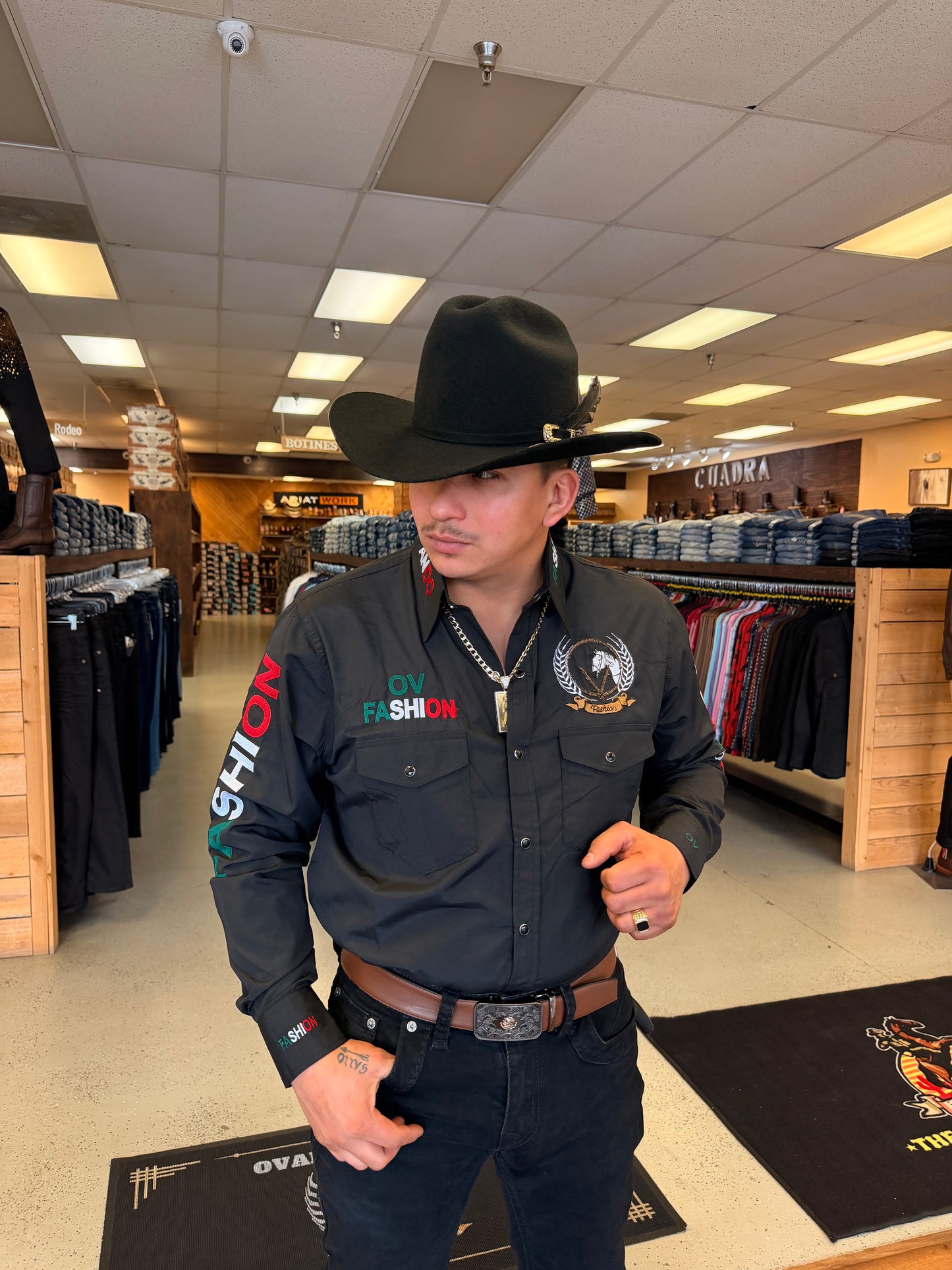 Mens OV Fashion Black w/Mexico Color Letters