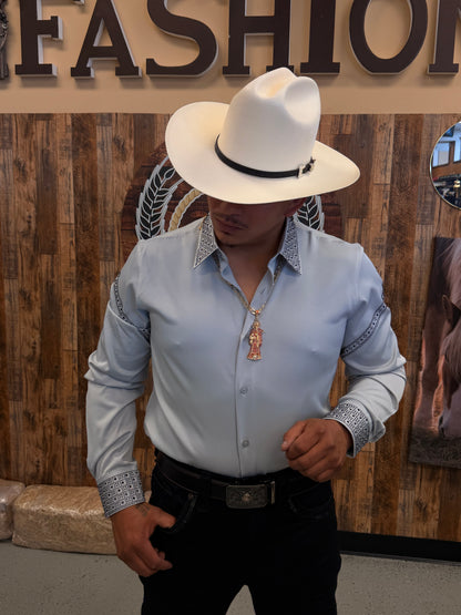 Men western shirt grey