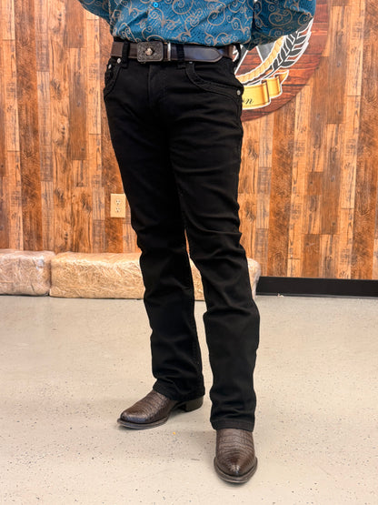 Men western jeans black