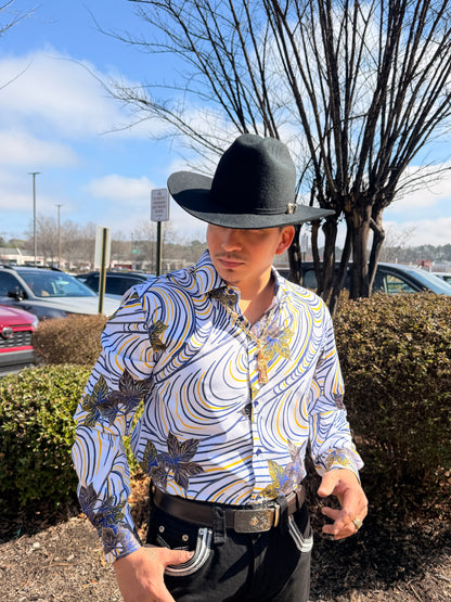 Men western shirt white