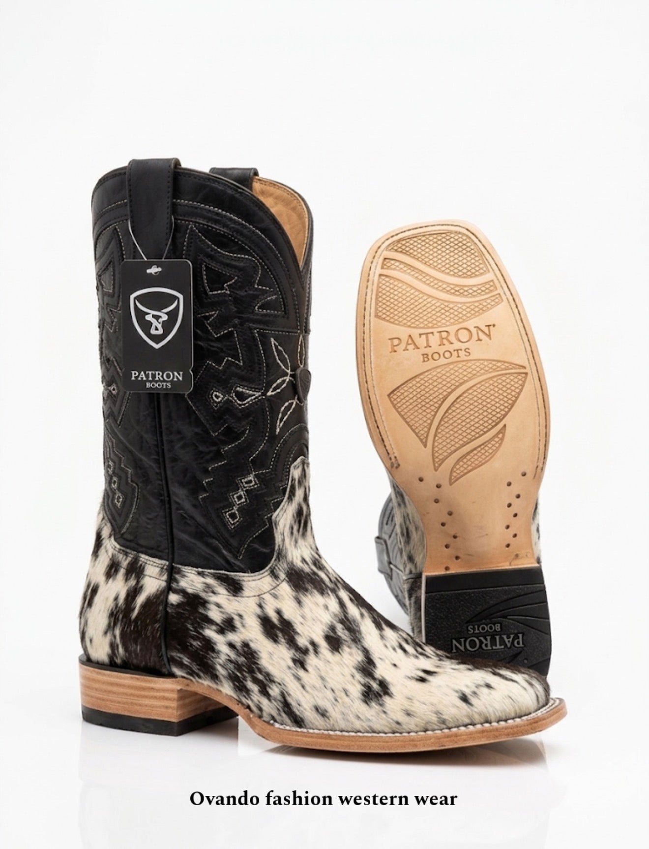 Men’s Cowhide In natural black and white