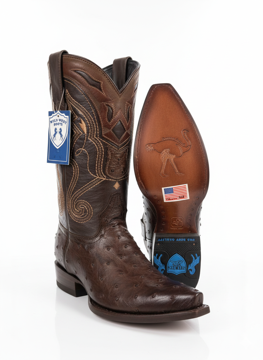 Men boots Snip Toe Faded Brown
