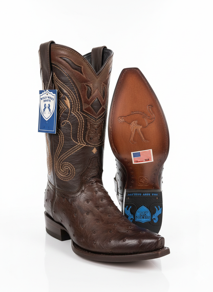 Men boots Snip Toe Faded Brown