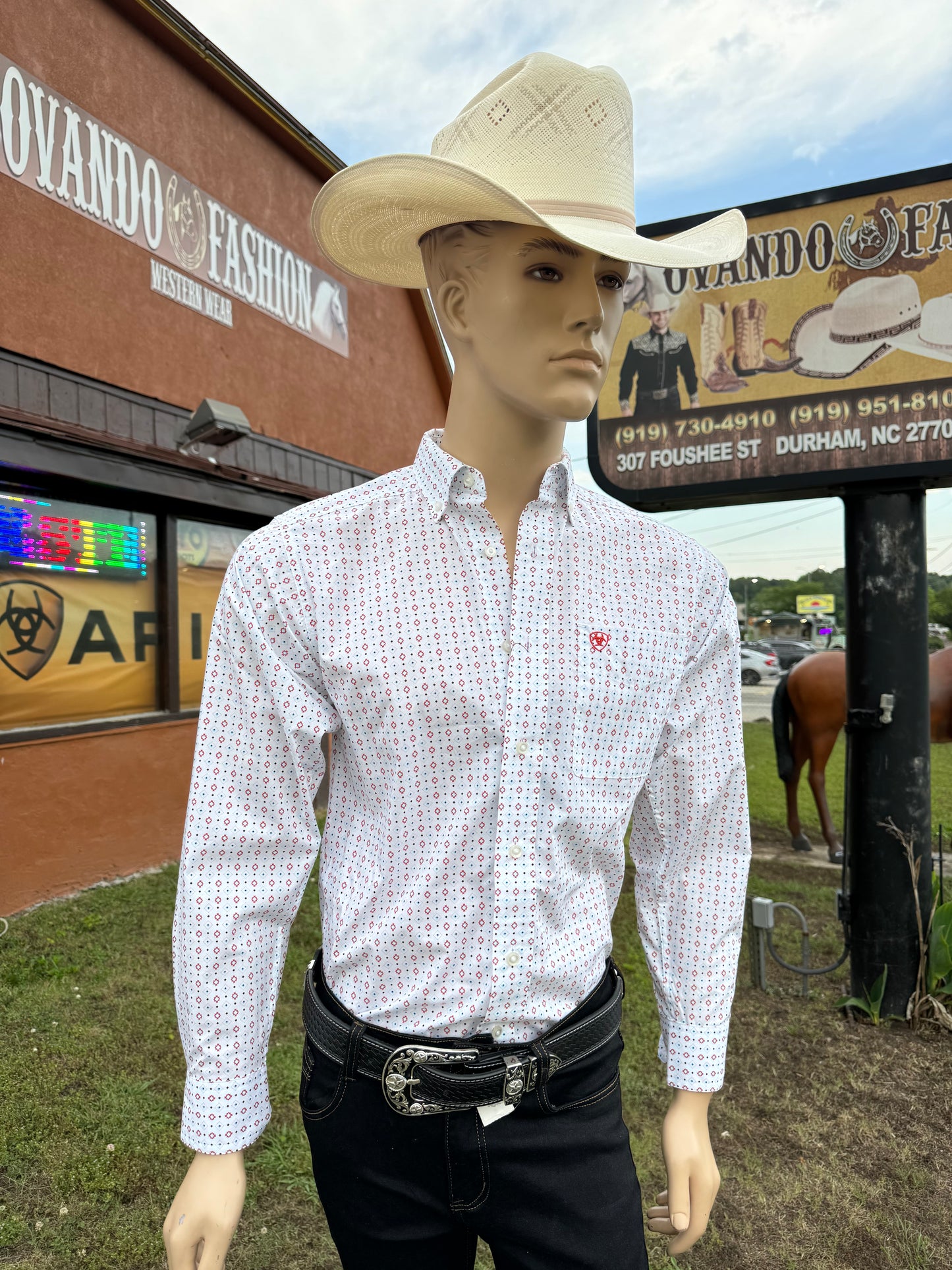 Ariat Kade White LS Shirt