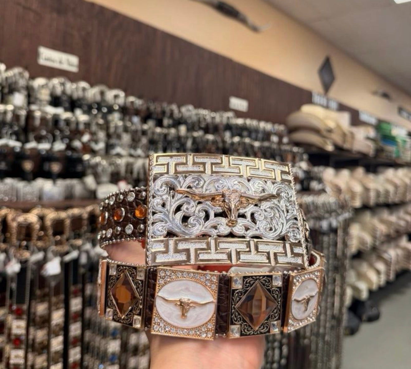 Men western belts brown with buckle