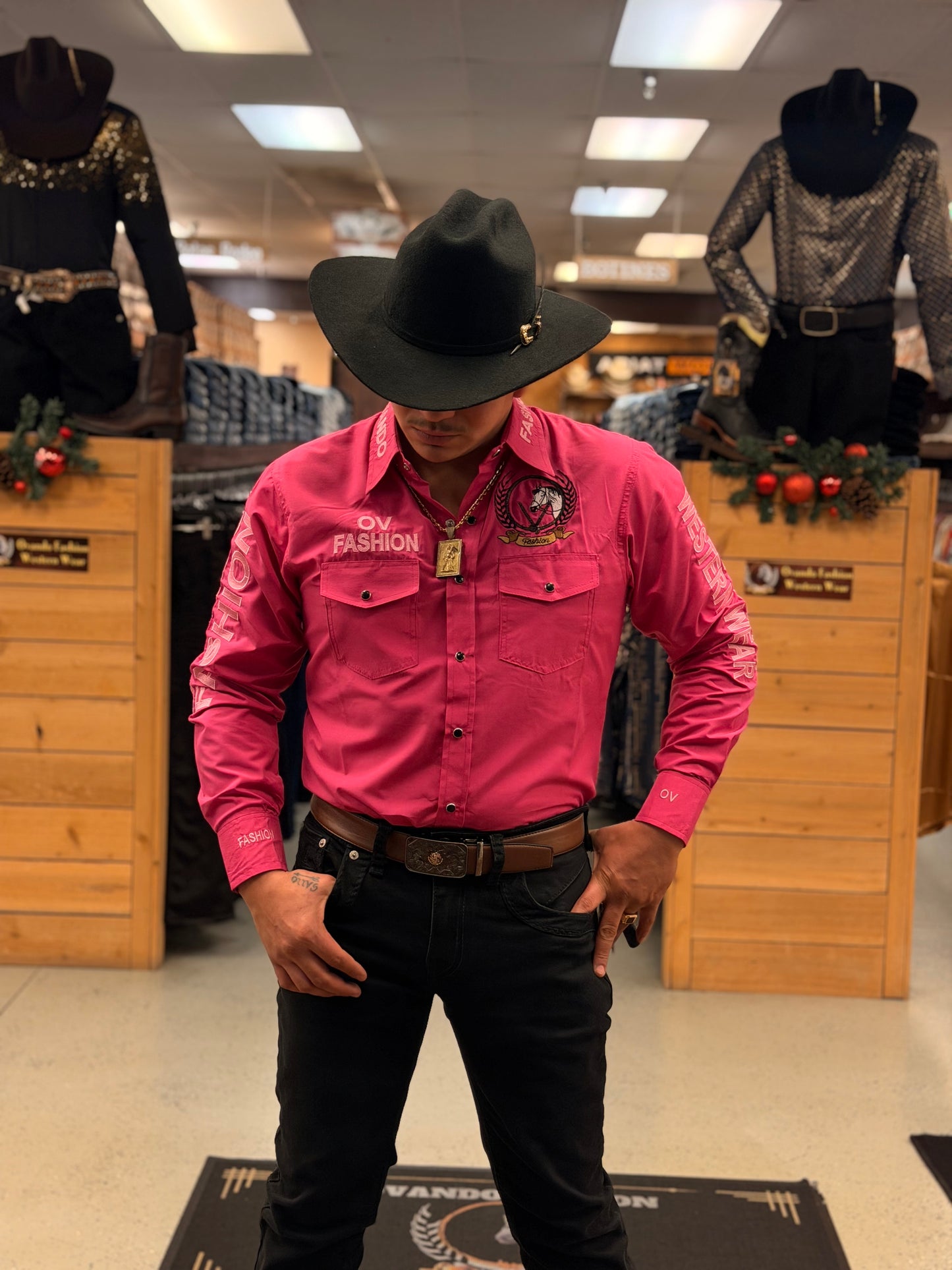 Mens OV Fashion Dark Pink w/Light Pink Letters