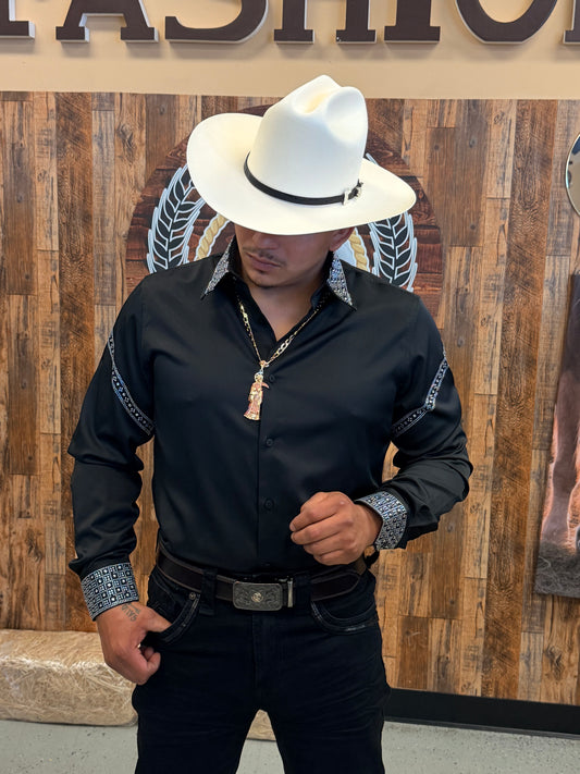 Men western shirt black