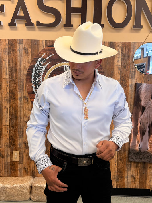 Men western shirt white