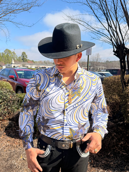 Men western shirt white