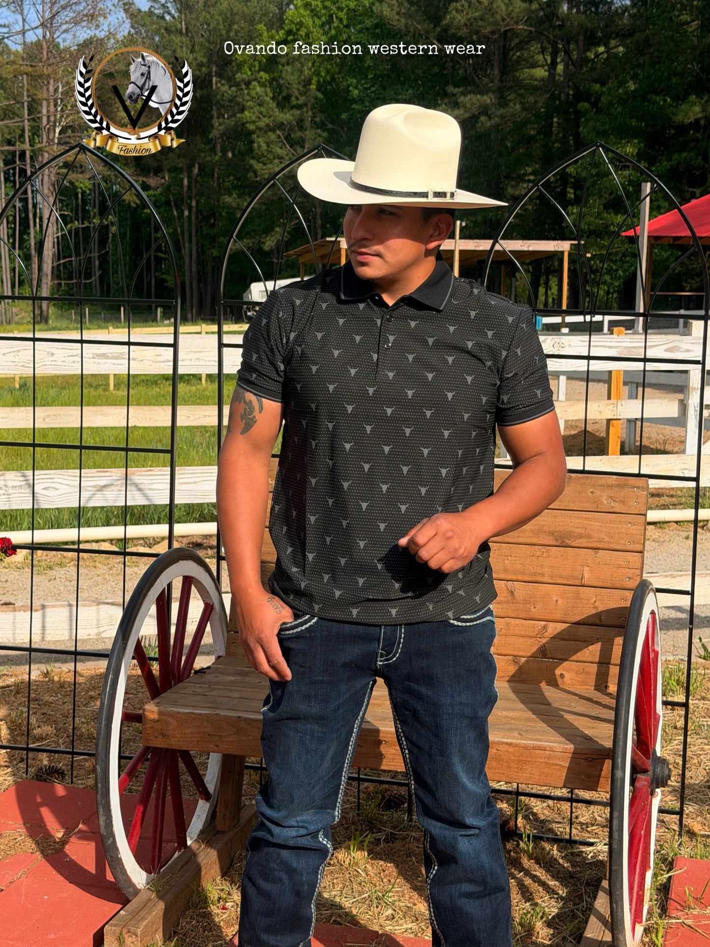 Men polo T -shirt  Black