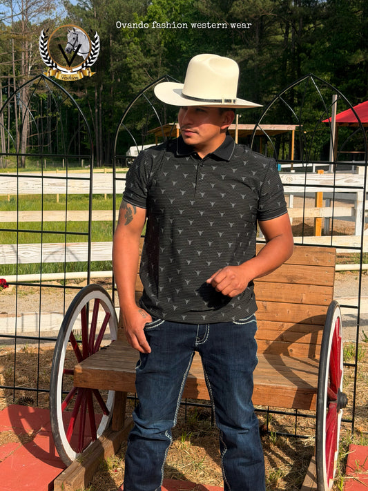 Men polo T -shirt  Black