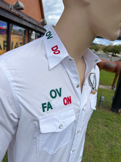  OV Fashion Blanco con letras de color México para hombre