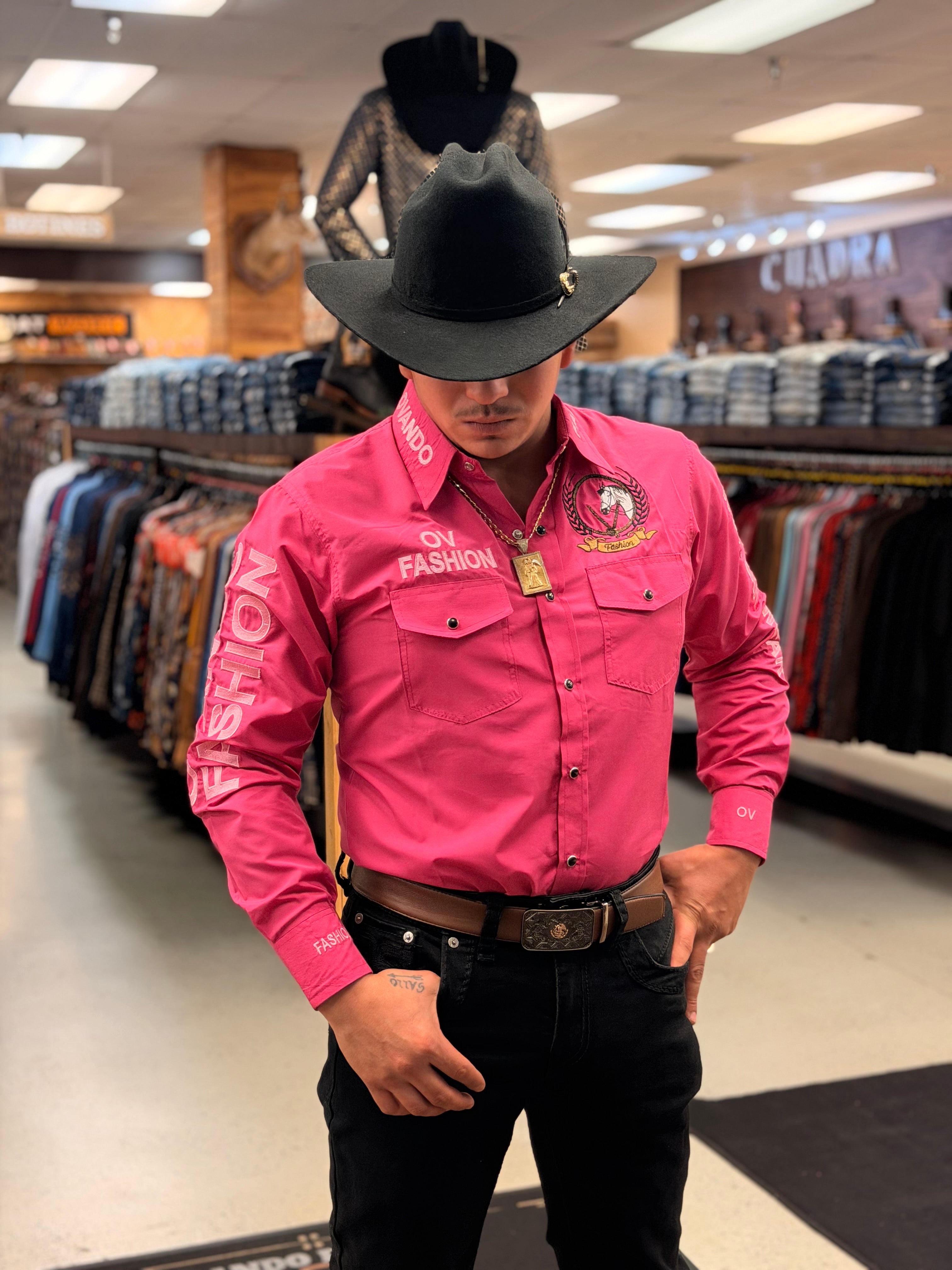 Mens OV Fashion Dark Pink w/Light Pink Letters – Ovando Fashion